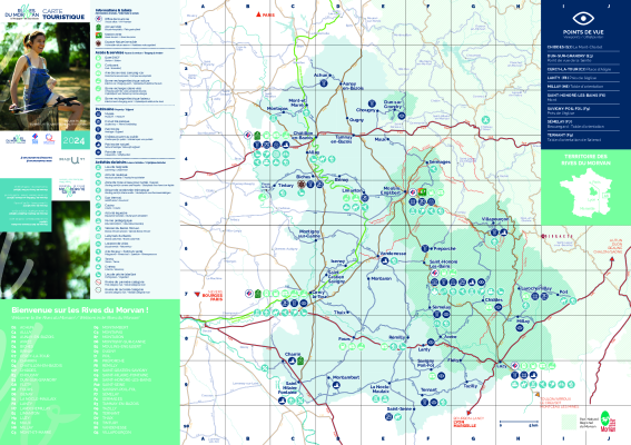 Carte touristique des Rives du Morvan 2024