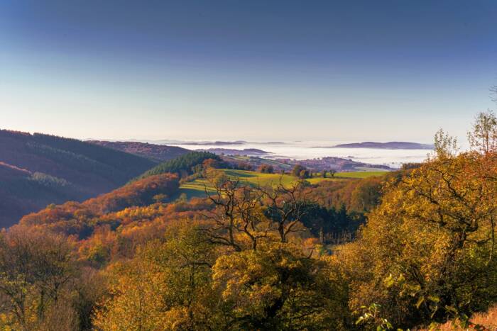 Vue automnale sur le circuit le Balcon du Morvan