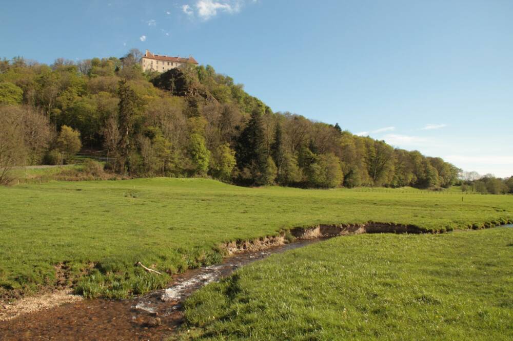 Vue en contre-bas du Château de Larochemillay