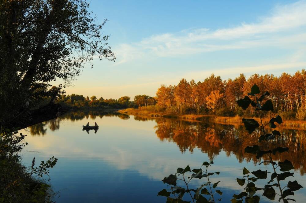 Bord de Loire et forêt flamboyante en automne