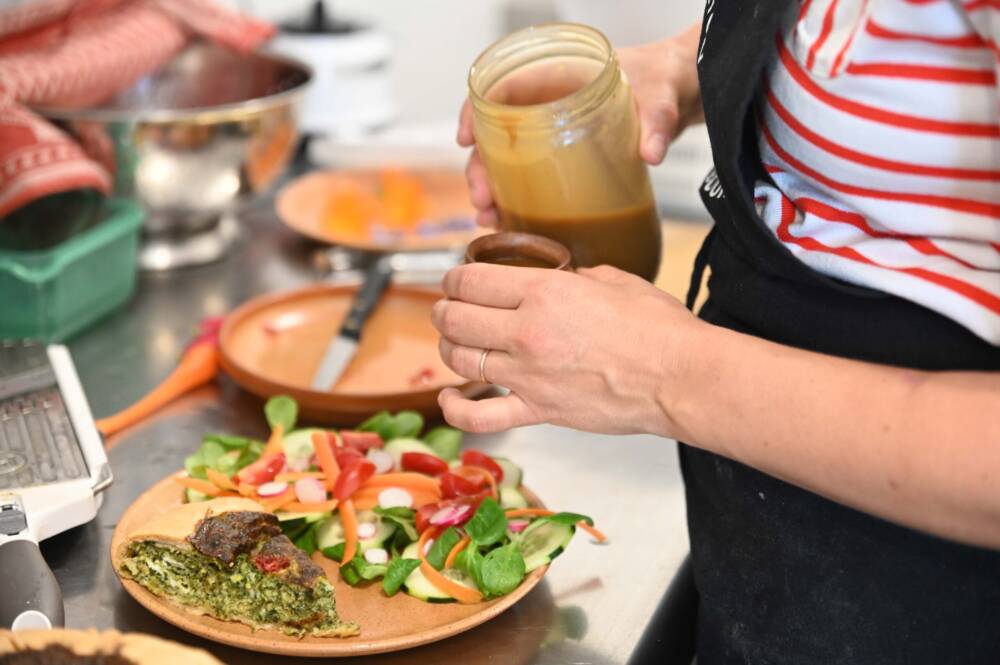 vue d'un plat de saison réalisé avec des produits locaux